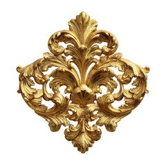 Ornate golden decorative element with detailed scrollwork and leaf motifs