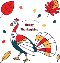 Happy-thanksgiving-flat-minimalist-design--colorful