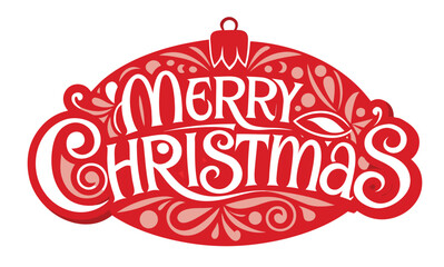 Merry christmas text - Merry Christmas Typography Design Vector Ornament