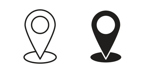 Location icon in minimal flat, stroke style. suitable for graphic designs