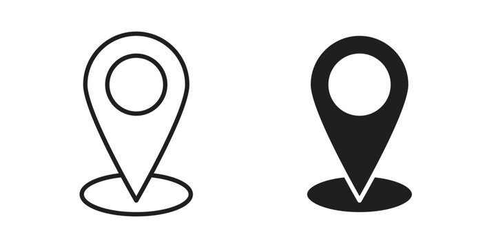 Location icon in minimal flat, stroke style. suitable for graphic designs