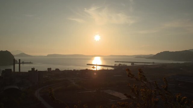 Sunset in naples, napoli southern italy to Bagnoli