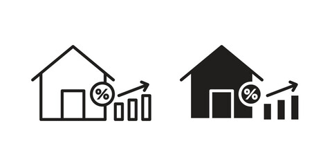 Mortgage icon in minimal flat, stroke style. suitable for graphic designs