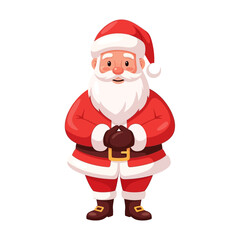 Cartoon santa claus with cheerful expression for festive seasonal greetings and decoration