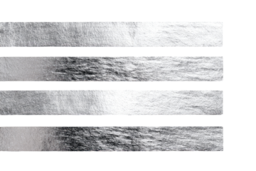 Four horizontal silver metallic strips