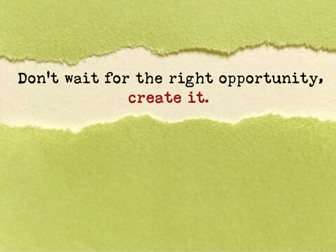 Motivation quote about taking action and creating opportunities with a yellow pastel backdrop.