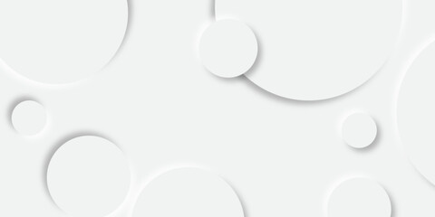 Abstract grey geometric overlapping circle background Neomorphs style. Presentation slide template. Vector circles design Object web Round shape clean modern poster, banner background Vector	