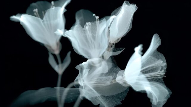 white calla lilies, white flower on black