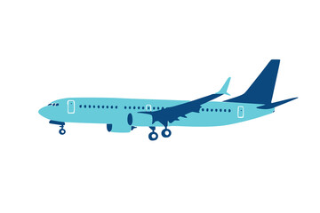 A clean and modern aeroplane vector illustration featuring a sleek commercial aircraft in flight. Ideal for aviation design, travel marketing, airline branding, educational visuals.
