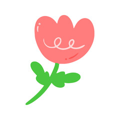 Cute Hand Drawn Pink Flower Doodle