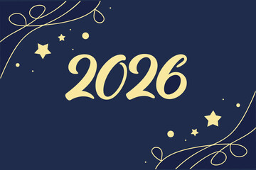 Dark Blue Elegant New Year 2026 Design