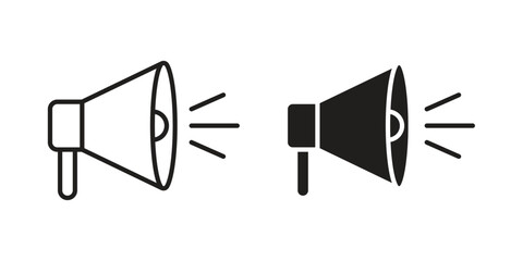 Promotion icon in minimal flat, stroke style. suitable for graphic designs