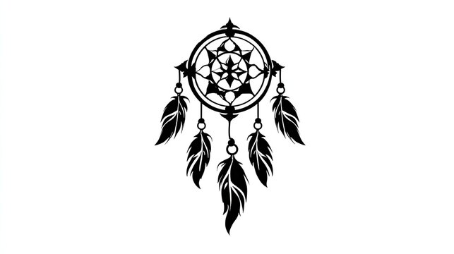 Dreamcatcher with feathers is a traditional talisman. - Powered by Adobe
