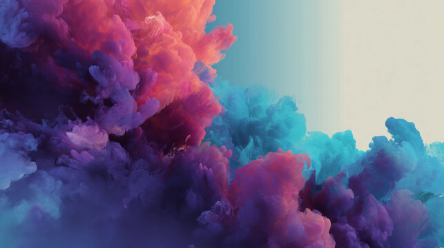 Abstract Cloud Smoke Blend of Red Purple and Blue Colors