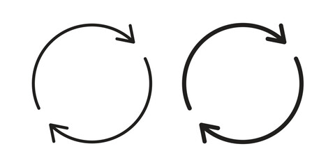 Repeat icon in minimal flat, stroke style. suitable for graphic designs