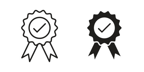 Rosette icon in minimal flat, stroke style. suitable for graphic designs