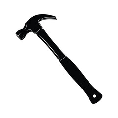 Silhouette of a hammer isolated on, ideal for construction, repair, and tool related designs