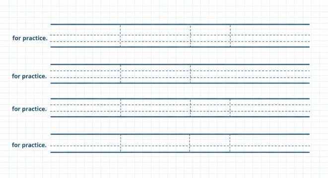Handwriting Practice Lines on Grid Paper ruled paper