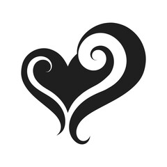 twin smoke swirl heart shape vector
