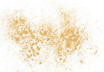  ginger powder flying, isolated on white background, clipping path