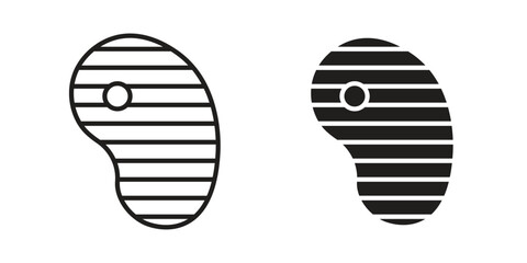 Steak icon in minimal flat, stroke style. suitable for graphic designs
