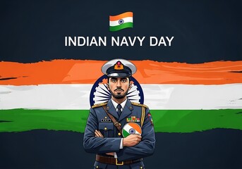 Indian Navy Warship Digital Illustration