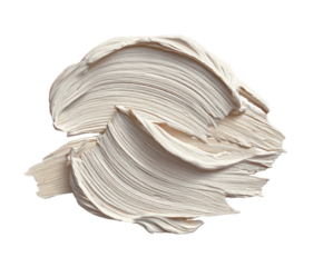 Abstract creamy beige paint stroke, a smooth, textured circle