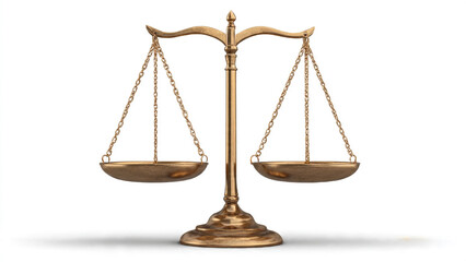 old scales isolated on white