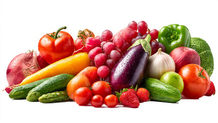 vegetables isolated on white background