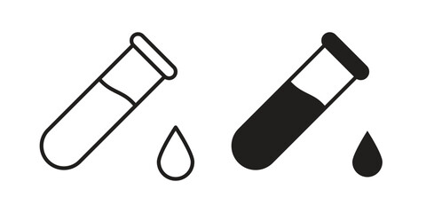 Test tube icon in minimal flat, stroke style. suitable for graphic designs