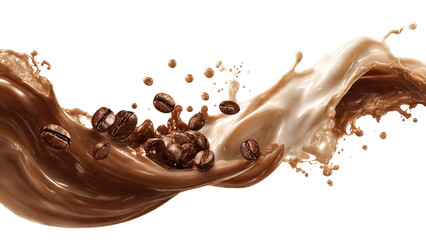 chocolate splash isolated on white background