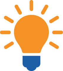 Illuminated idea lightbulb icon generating creative thoughts and bright solutions concept design