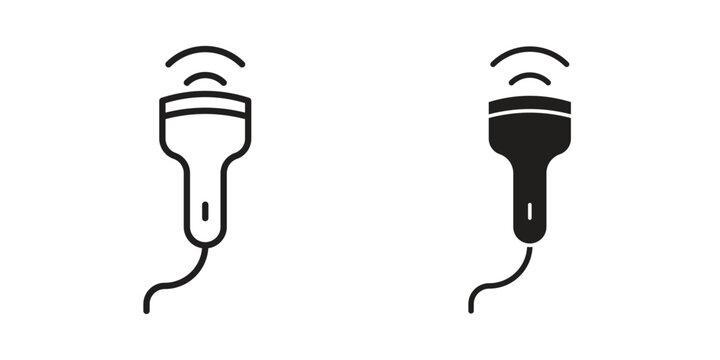 Ultrasound icon in minimal flat, stroke style. suitable for graphic designs