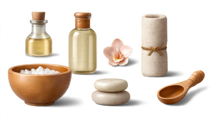 spa still life with essential oils