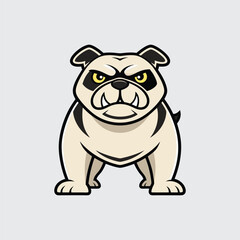 Grumpy Bulldog Mascot Vector Illustration with Menacing Expression Fierce Animal Character Design for Sport Team Mascot Badges and Edgy Branding Projects Isolated