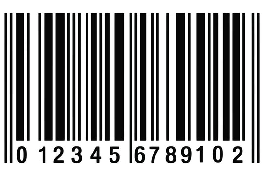 EAN-13 barcode vector, isolated on clean white background, retail and product labeling concept, digital design for packaging, inventory management, scanning systems, apps, websites, and commercial pro