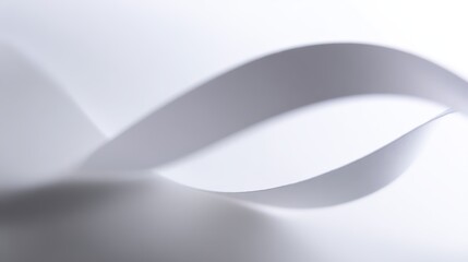 drape. A white ribbon curving downward against a minimalist gray background. wellbeing guides, coaching materials, designed for mental health education and mindfulness programs, clarifies learning.