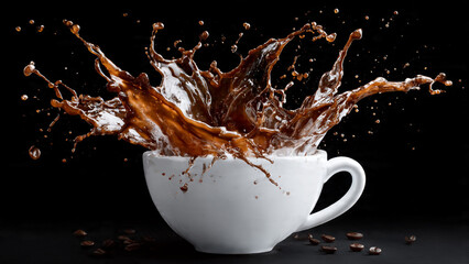 milk splash in a glass