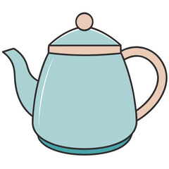 Teapot Vector Illustration – Flat Minimal Kitchen Accessory Icon