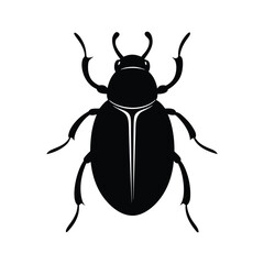 Beetle Silhouette Icon Vector Illustration