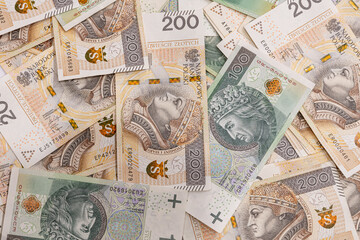 Chaotic Spread of Polish Money and Banknotes Filling the Entire Frame