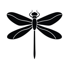 Dragonfly Silhouette Icon Vector Illustration