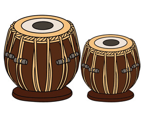 traditional Indian tabla drum set