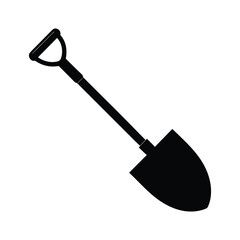 Shovel Silhouette Icon Vector Illustration