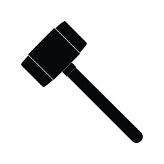 Wooden Mallet Silhouette Icon Vector Illustration