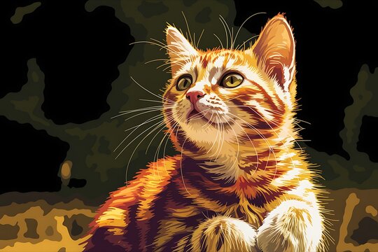 Ginger tabby cat with bright green eyes looking up ginger cat orange cat