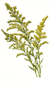 Solidago canadensis, Canada goldenrod, Canadian goldenrod, Canadian Golden Rod. Kanadische Goldrute