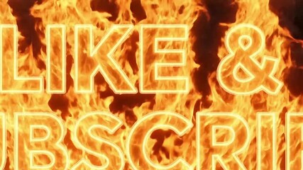 Like and subscribe fire animation motion graphic effect for social media engagement channel promotion 1080p on transparent background