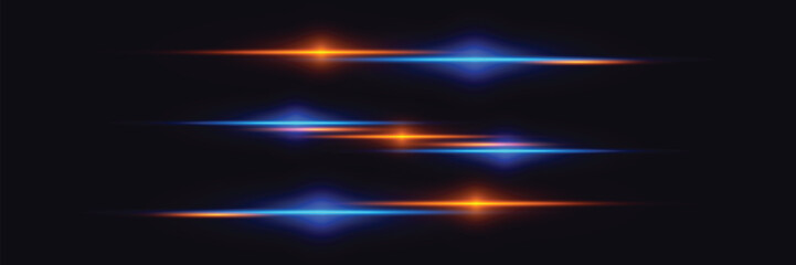 Abstract light lines of blue and red effect.