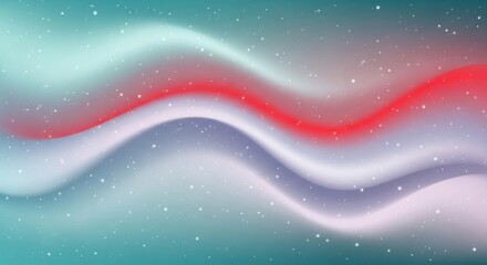 Gradient background with fluid waves, vibrant colors, and glittering particles